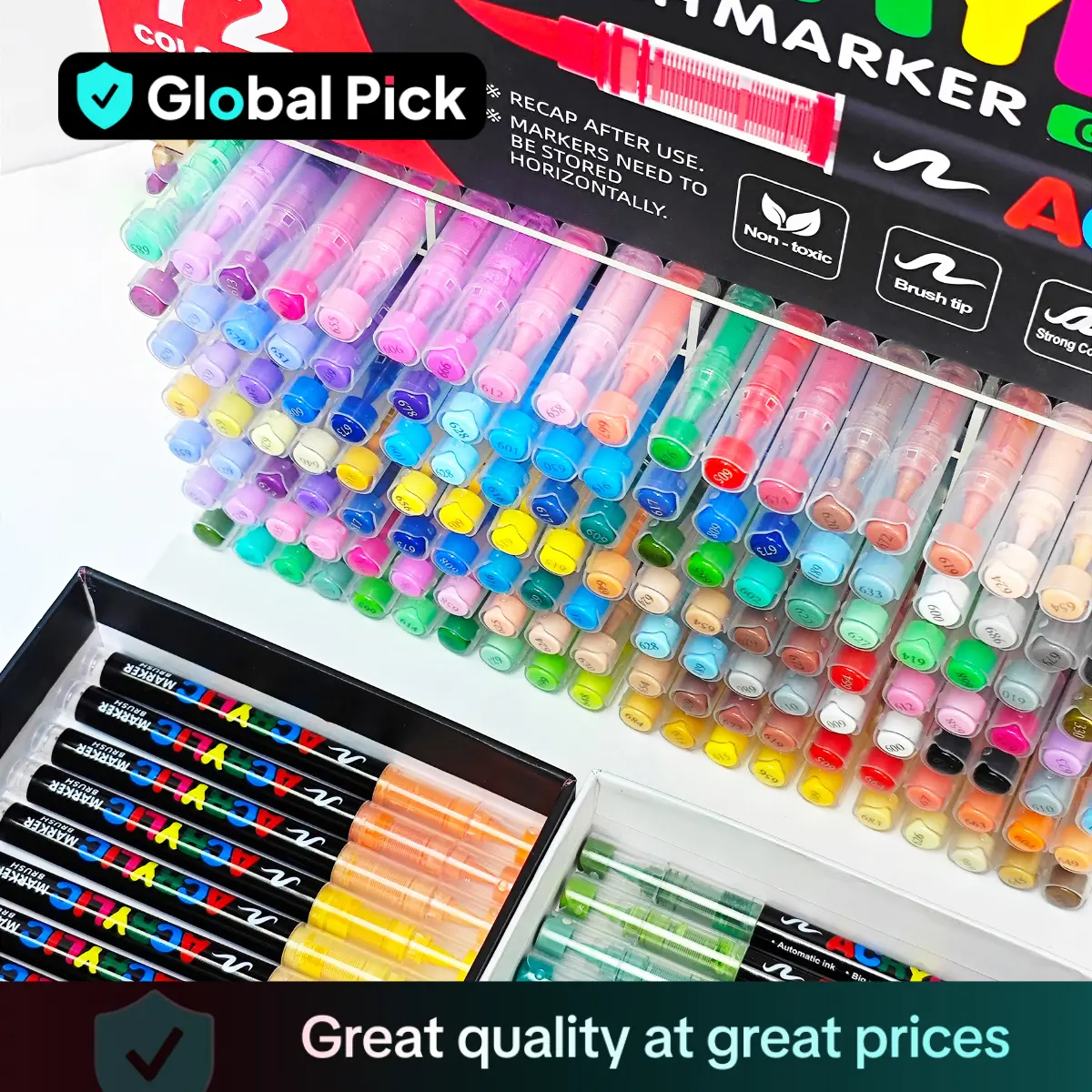 Soft Head Painting Graffiti Stacking Color Pen, 1 Set Straight Liquid Acrylic Drawing Markers, Art Supplies for Students DIY Crafts