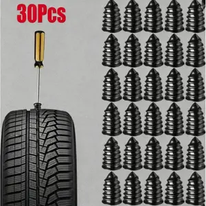 31PCS Emergency Tire Repair Kit with Rubber Nails, Quick Fix Puncture Plug Tools for Motorcycle, Car & Electric Vehicles