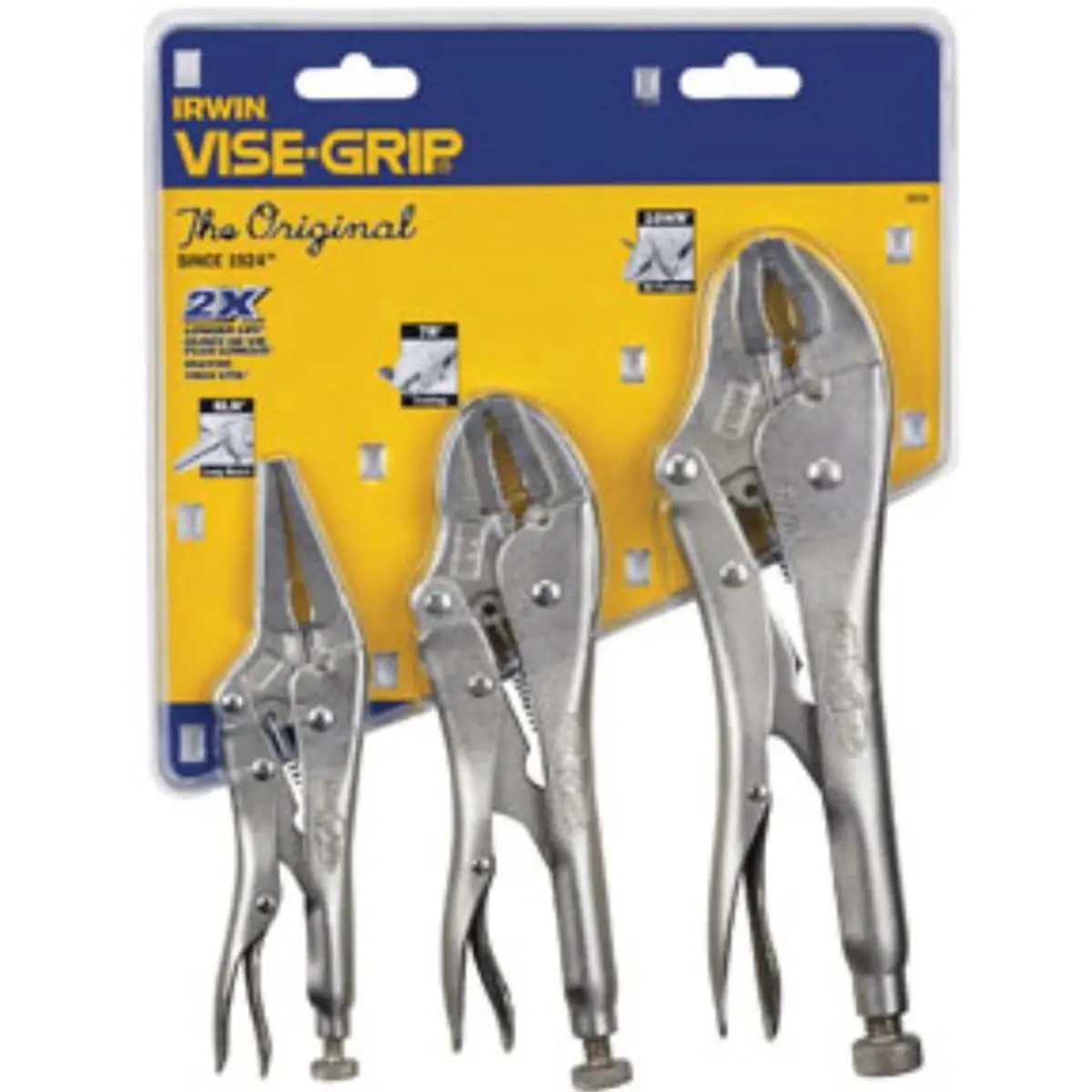 Vise-Grip The Original 3-Piece Classic Locking Pliers Set - Heat-Treated Alloy Steel, Trigger Release, Maximum Locking Force, Any Angle Grip, Clamping Function, Ideal for Home Hand Tool Needs
