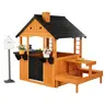 JOYMOR Fir Wood Pretend Playhouse - Outdoor Toddler Playset with Sink Toys, Picnic Table Set, Mailbox, Flowerpot Holders for 3-8 Years/Ages 3-8 Kids’ Imaginative DIY Backyard Fun