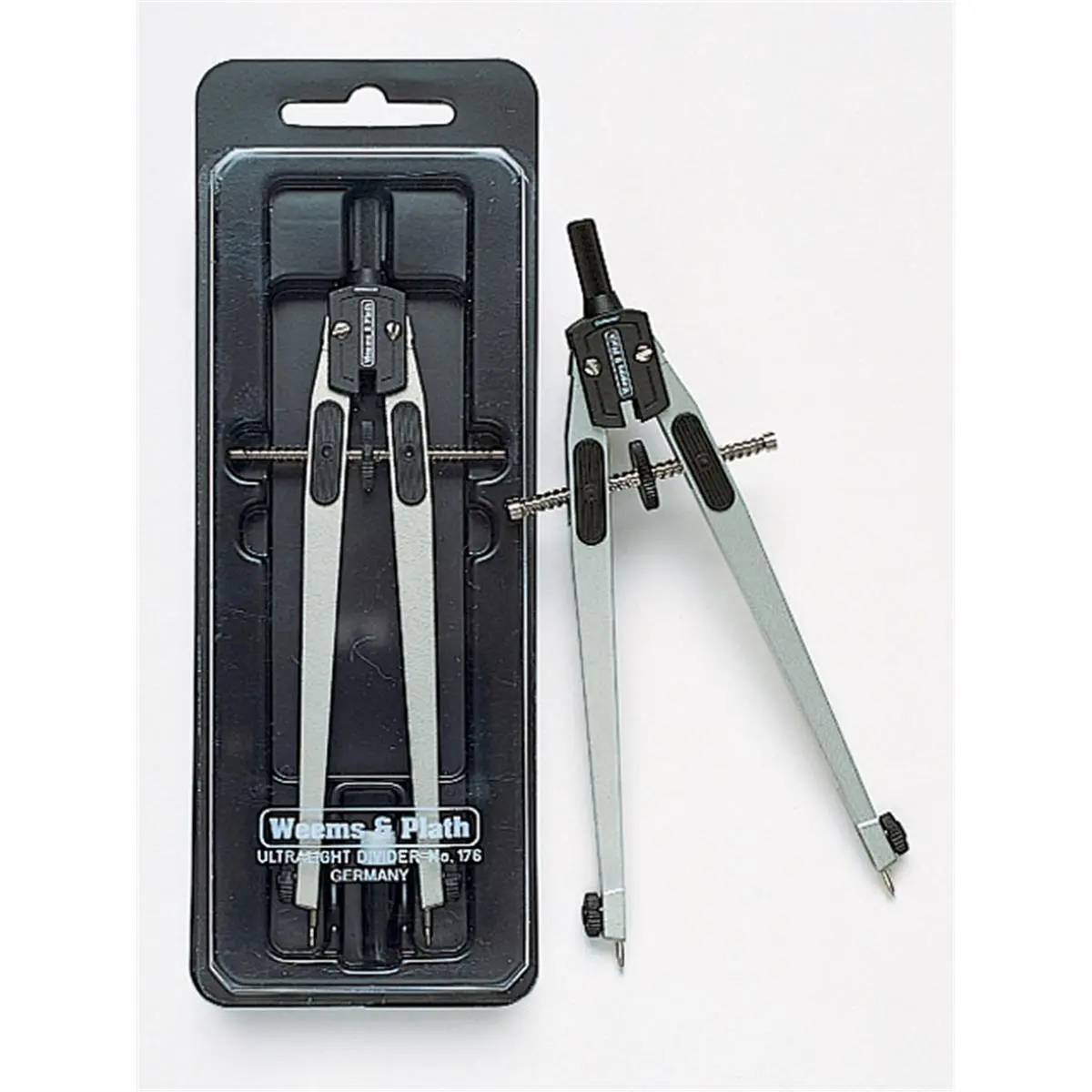 Weems & Plath 7-Inch Ultralight Divider Calipers, Corrosion Resistant Hardened Stainless Steel Marine Alloy Tool, Gear-Synchronized Arms, Fast Action, 1-Hand Use, Precision Adjustments, Replaceable Lead Points