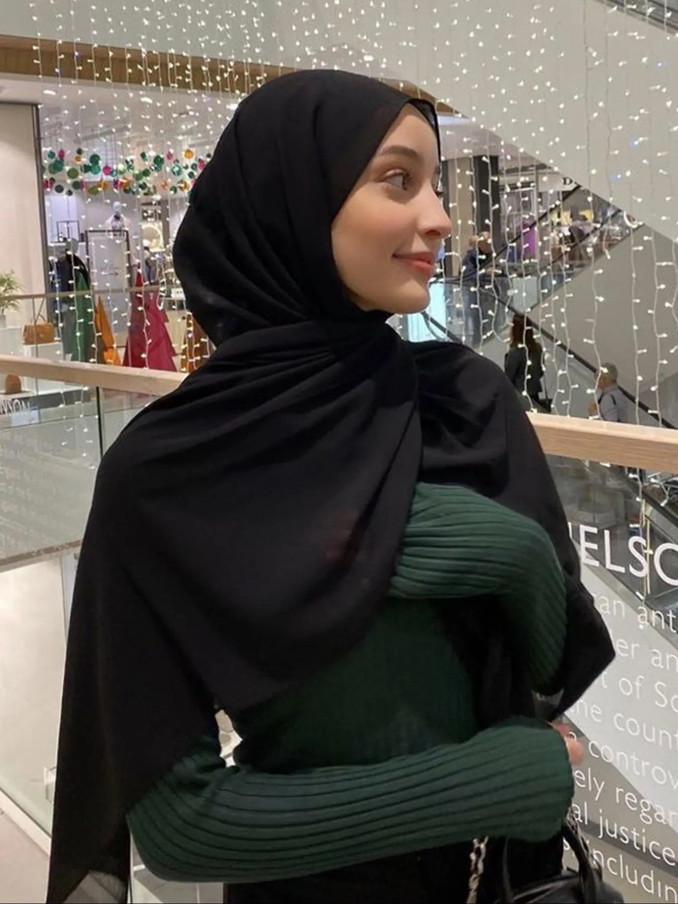 Elegant Pearl Chiffon Scarf, Breathable Hijab Headscarf, Sun Protection Shawl for Daily Wear & Beach Vacation