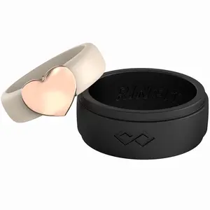 Silicone Wedding Ring Set for Couples – Infinity & Heart Collection | Patented Design