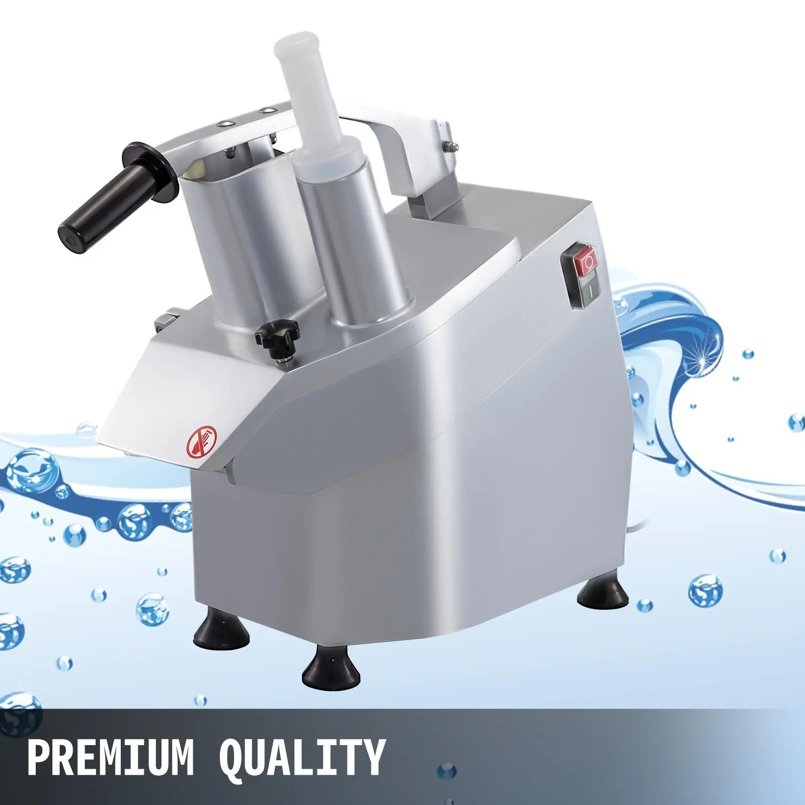 【Summerfinds】VEVOR 110V Commercial Food Processor 2 Feeding Holes,  , 550W Electric Vegetable Slicer 1600 RPM, Stainless Steel Vegetable Processor Detachable 6-blades, 3mm/4mm/7mm Shred, 2mm/4mm Slice
