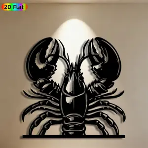1pc Lobster Metal Wall Art,Lifelike Lobster Statue Mural, Ideal Gift for New Year, Easter, Seafood & Nautical Decor Enthusiasts, Weather-Resistant Metal Wall Decor Wall Sculptures, Perfect for Kitchen Wall & Garden Fence Lobster Decor Enthusiasts