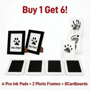 6-Piece Mess-Free Paw Print Kit: 4 Clean-Touch Ink Pads + 2 Frames | Pet Keepsake Gift 6-Piece Mess-Free Paw Print Kit: 4 Clean-Touch Ink Pads + 2 Frames | Pet Keepsake Gift