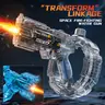 Electric Water Gun with LED Lights, Automatic Continuous Spray, Rechargeable Battery & Transparent Design, Summer Water Blaster Toy for Pool, Beach & Backyard Fun
