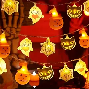 Christmas Pumpkin String Light, 1 Count Battery Powered LED String Light, Home Decoration, Indoor Decoration, Party Supplies