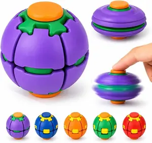 3D Printed Spin Fidget Ball with Smooth Bearings, Mechanical Press-to-Spin Design, Unique Squeeze-Flattening-Popping Motion, Stress Relief Sensory Kinetic Desk Toy (Classic & Novelty Toy for Sensory Needs)