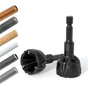 Deburring External Chamfer Tool With Tungsten Carbide , Bolt Thread Repair for 1/8" to 3/4" (3-20 mm), Burr Removal for Metal, Chamfer Bit With Hex Shank, 2 Pack