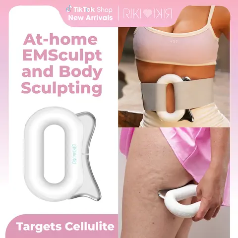RIKI Sculptor PRO At-home Sculpting Device Inspired by Emsculpt, High Intensity EMS, Red & Purple Light Therapy, Adjustable Heat, Vibration, and Cordless Design for Muscle Recovery, ab Toning, Workout Results Enhancement