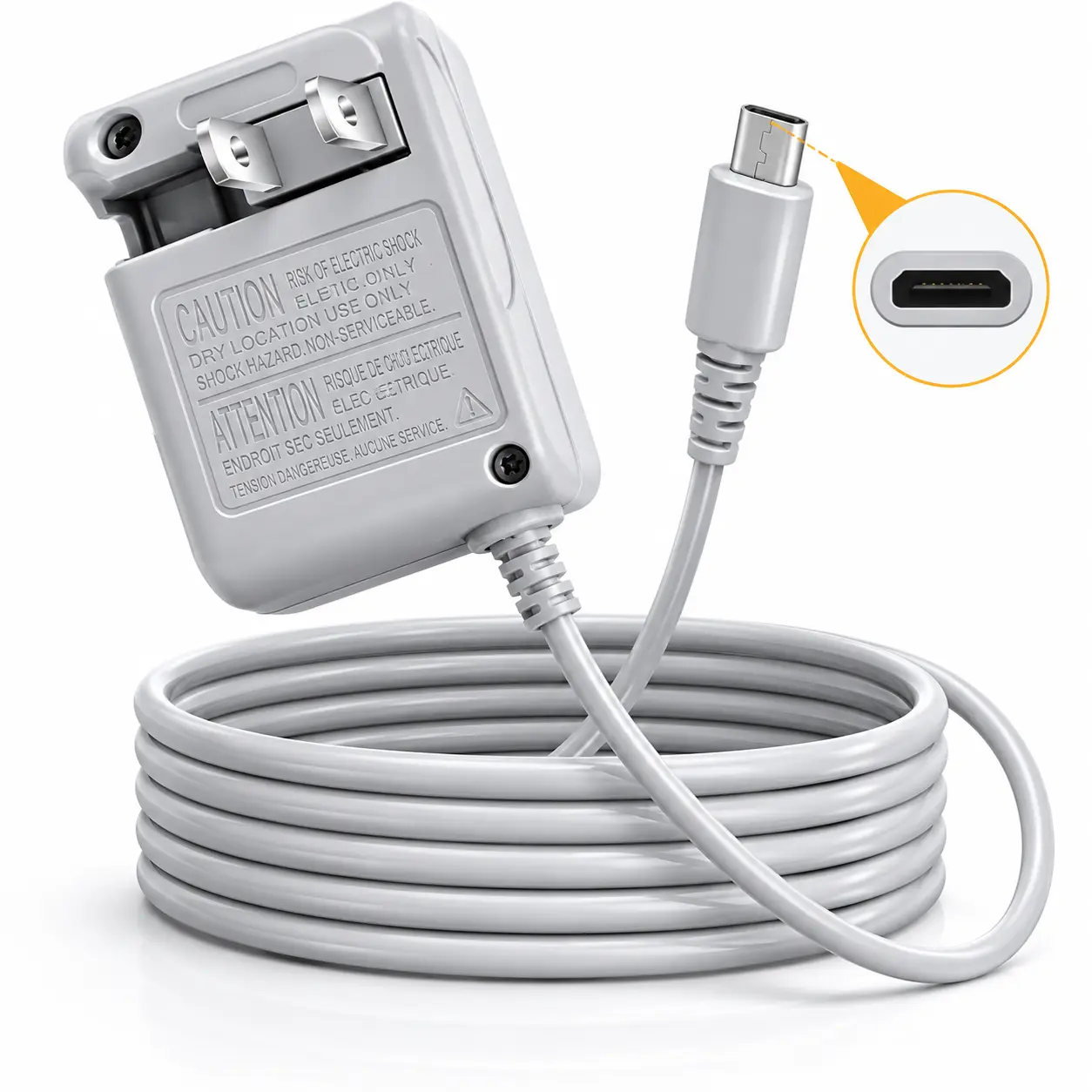 DS Lite Charger Kit Compatible with DS Lite 100-240V Wall Plug Adapter