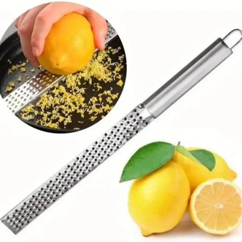Stainless Steel Lemon Zester, 1 Count Manual Lemon Cheese Grater, Multifunctional Durable Fruit Tool Peeler for Lemon, Orange, Lime, Kitchen Gadgets, Utensils