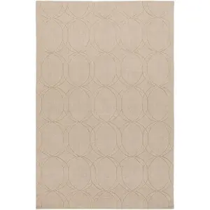Rolfe Tan Circles Wool Rug - Clearance