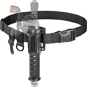 Adjustable Fishing Belt with Rod Holder,  1 Count Portable Fishing Belt with 2 Hooks, Durable Polyester Waist Support for Fishing Enthusiasts, Fishing Rod Holders