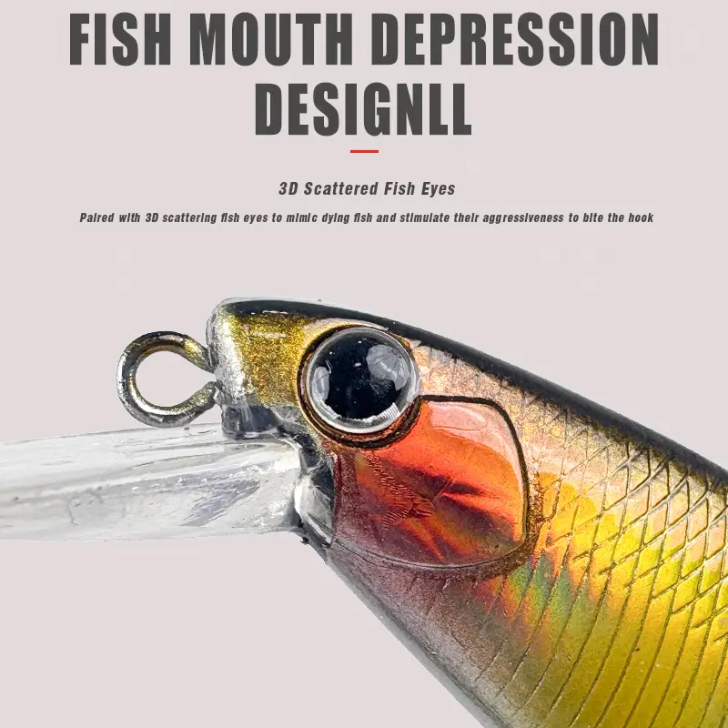 SIUATIONA Five Pack Seawater Fishing Bait Hard Bait Set Enchanted Fish Bait Curved Hook Bait Swimming Fish Bait Fishing Bait Set, Suitable for Perch, Trout, Perch, Red Fish, Seawater and Freshwater Fishing