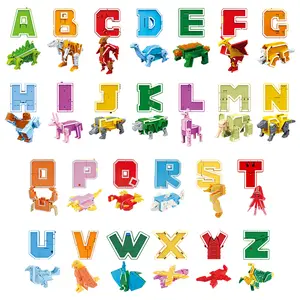 Letter Deformation 26 English Abcd Dinosaur Alloy Robot SetEducational Toys