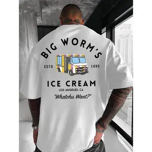 [Sale Up To 45%] Big Worm's Ice Cream Unisex Cotton T-Shirt, Retro Truck Graphic with 'Whatchu Want?' Quote, Fun LA Streetwear – Buy Now! national geographic  tee trendy t-shirts