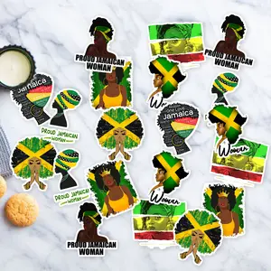Stickers Pack 20 Pcs Jamaican Colorful Bike Aesthetic Woman Bumper Water Bottle Skateboard Luggage Laptop Car Waterproof Vinyl Guitar