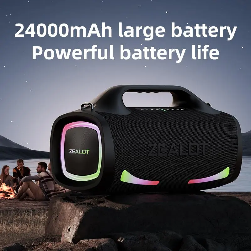Zealot S79 wireless speaker, 100W portable speaker with 24000mAh