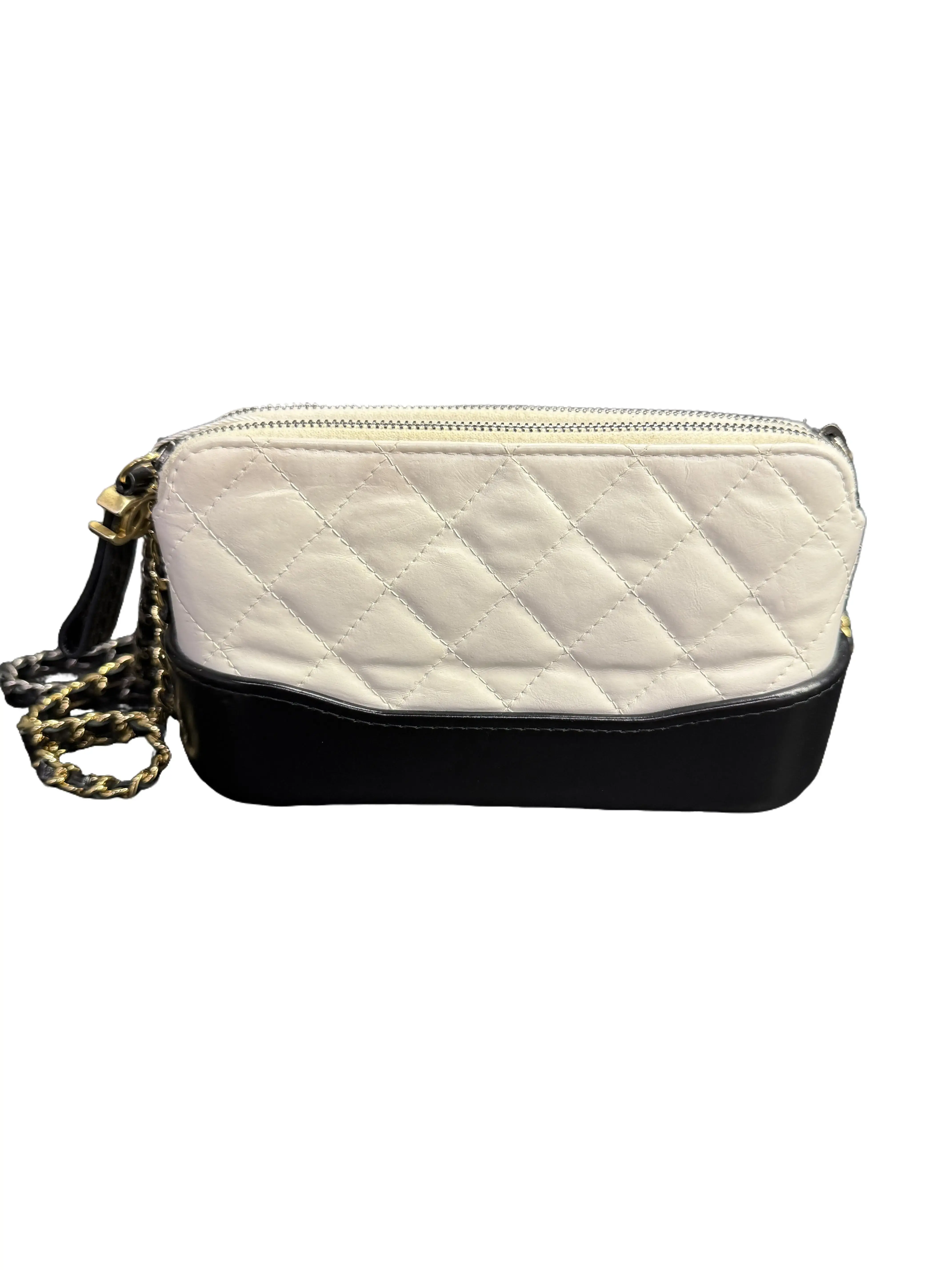 Pre-owned CHANEL Mini Gabrielle Bag (Black & White Color Block) – Calfskin