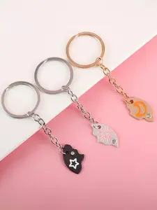 3pcs Sun Moon Star Magnetic Best Friend Keychain Set for 3 – Matching Friendship Keychains Puzzle Pendant Gift for Besties Family