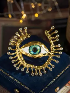 Vintage Evil Eye Brooch , Luxury Niche Exaggerated Eye Design Pin, Fashion Statement Accessory
