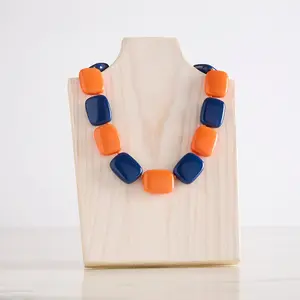 Orange/Navy Combo Chicklet Cooling Necklace