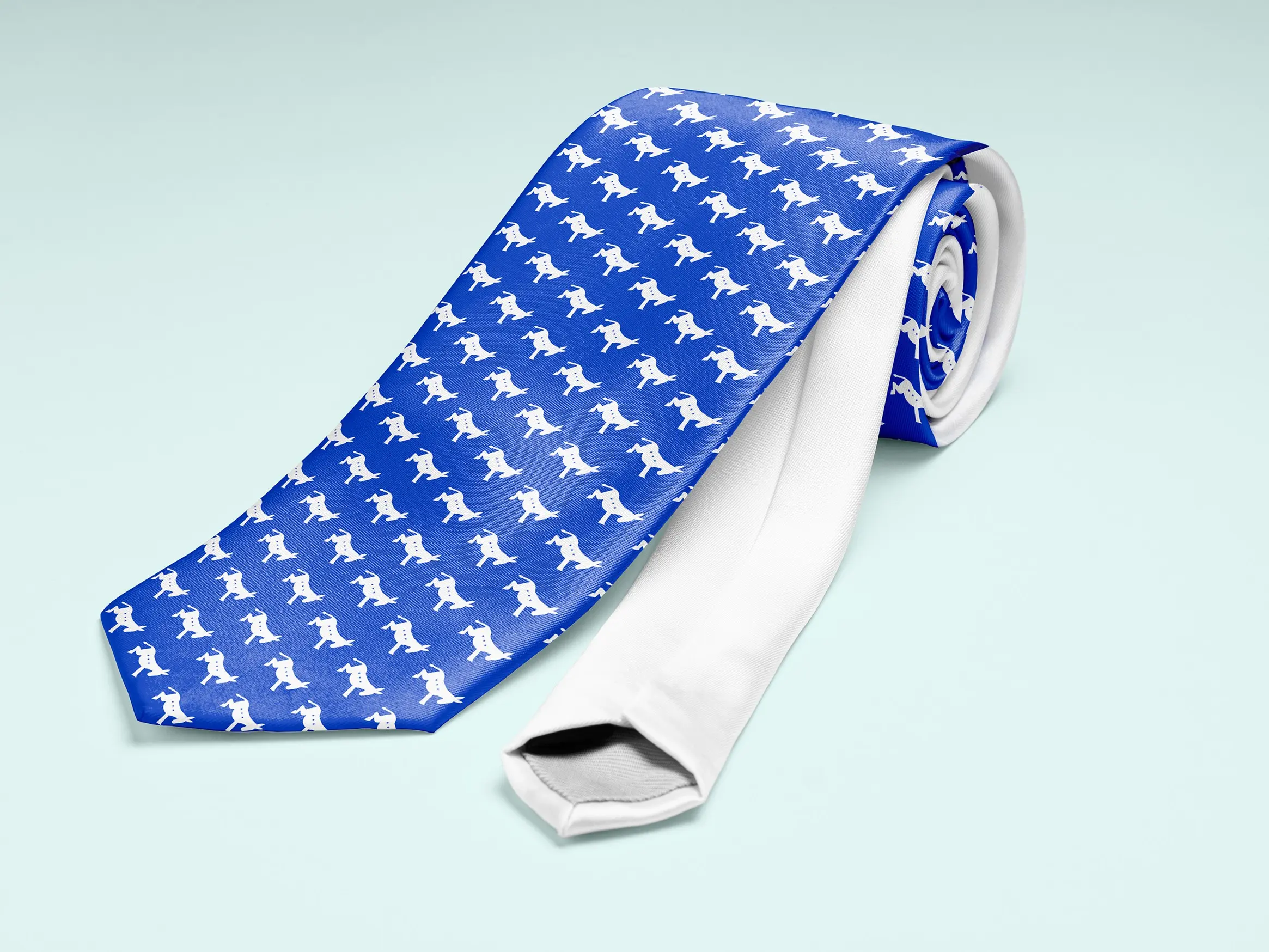 Democrat Kick-Ass Donkey Blue/White Necktie | Anti-Trump Gift for Him Father's Day | Progressive Neck Tie Accessories | Liberal Business Tie