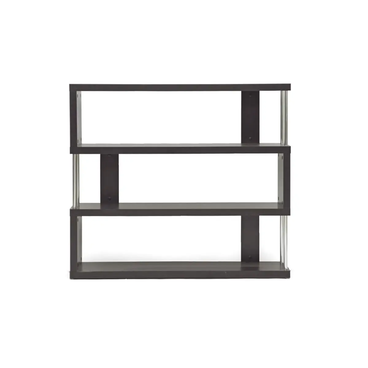 212 MAIN Dark Brown Wood Veneer Modern 3-Shelf Bookcase - Wholesale Interiors FP-3D Barnes Model, Commercial Office Furniture Storage Solution, Three-Shelf