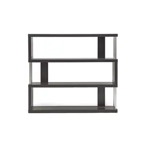 212 MAIN Dark Brown Wood Veneer Modern 3-Shelf Bookcase - Wholesale Interiors FP-3D Barnes Model, Commercial Office Furniture Storage Solution, Three-Shelf