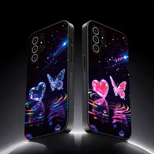 Colorful intelligent voice controlled luminous phone case Cover, Accessories, suitable for Galaxy A56/A55/A54/A53/A52/A42/A36/A35/A34/A73/A72/A71