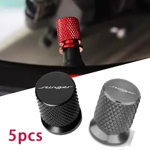For Kia Stinger 5pcs Aluminum Alloy Tire Valve Stem Cap, Metallic Texture, Anti-Theft & Dust-Proof, Automotive Accessories