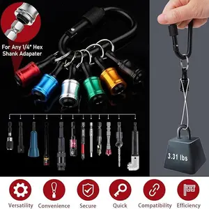 6pcs  Screwdriver Bit Holder Set - Aluminum Alloy, Multicolor, Hex Shank, for Quick Change & Portability, Smooth Finish with Pull-Out Bushing, light-weight quick-change extension bar drill Hardware Hand Tools Portable