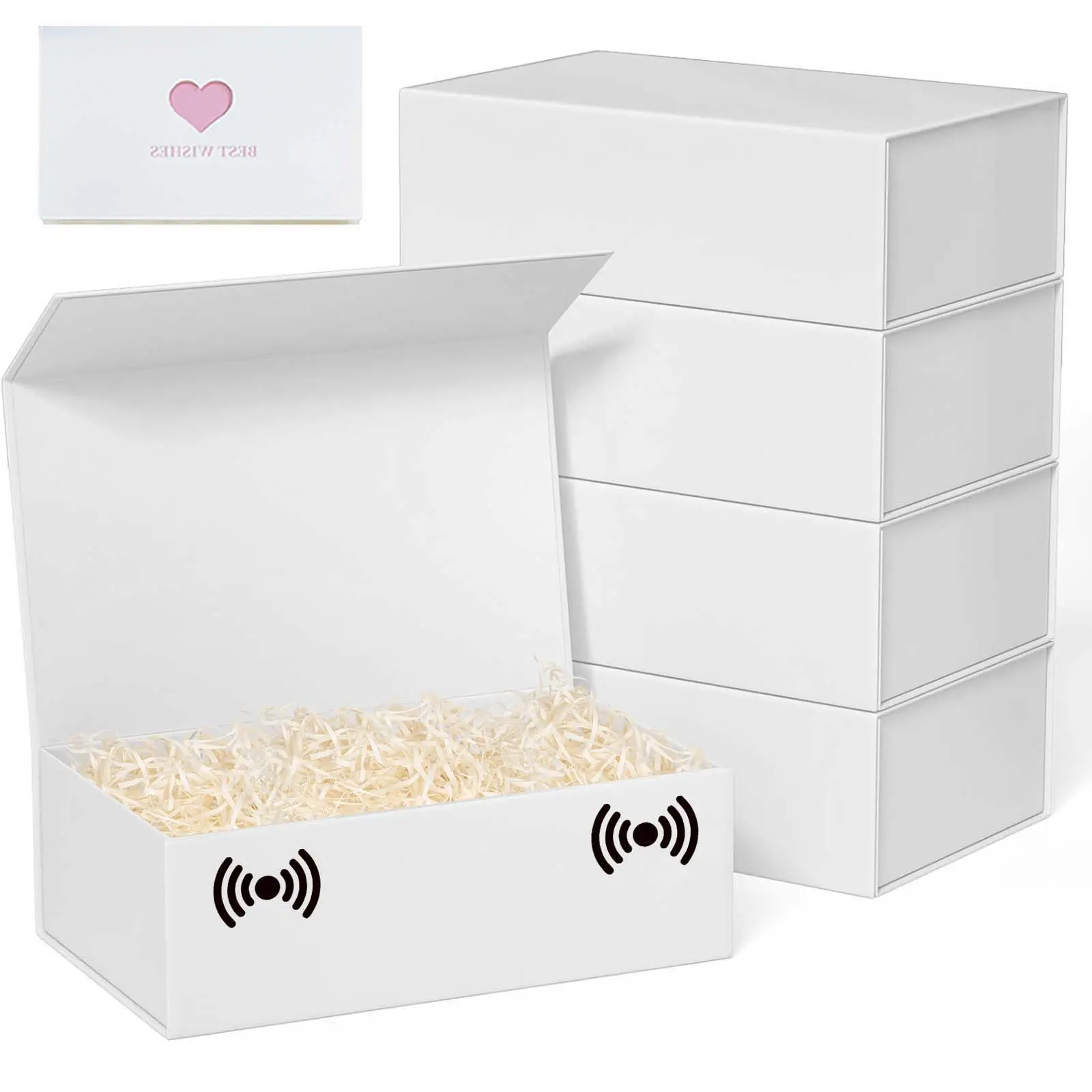 Gift Box with Lids,10.7'x7'x2.8' Magnetic Closure for Wedding, Birthday, Graduation Packaging Wrapping Box White, Elegant Packaging Gift Box Design, Classy Gift Box, Gift Boxes with Lids for Presents