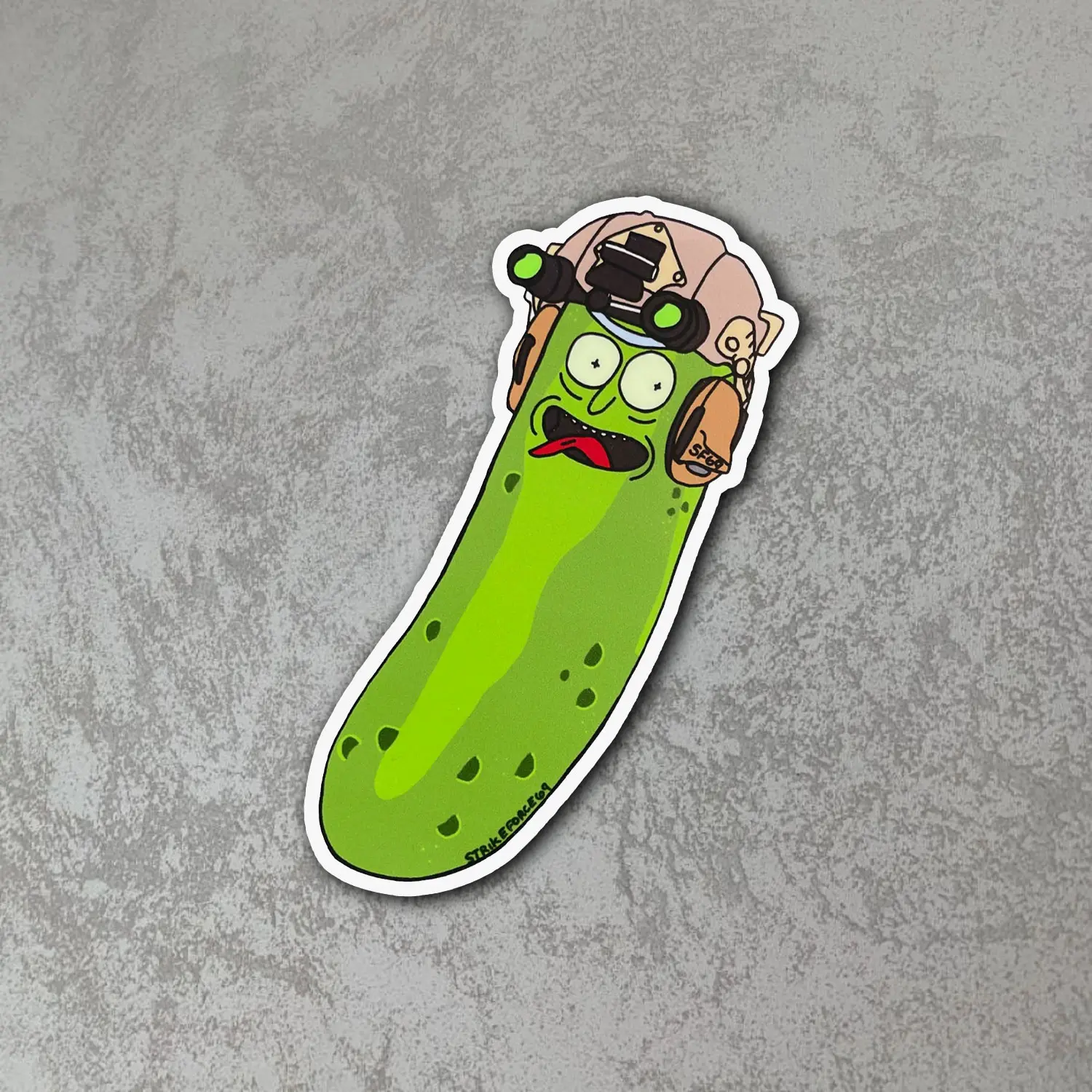 Tactical Pickle Sticker Funny Cartoon Vegetable Soldier Vinyl Decal Waterproof Laptop Car Bottle Sticker Gift for Humor Lovers