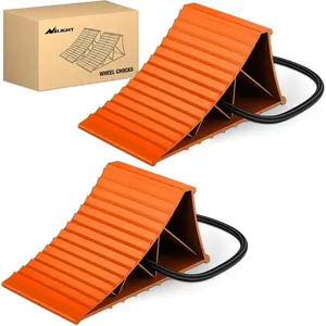 Nilight Wheel Chocks, Heavy Duty Wheel Stopper for Car, Truck, RV, Trailer, Caravan, Motorcycle, 8.7 Inch x 4.8 Inch x 4.2 Inch, 2-Pack(Orange)