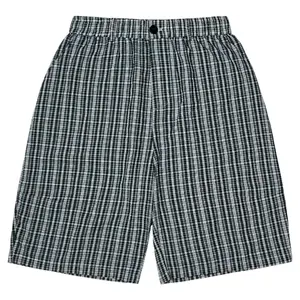 Checked Menswear Plaid Loose-Fitted Men's Shorts - Summer Wide-Leg Capris, Lightweight Breathable Fabric, Casual Comfortable, Suitable for Everyday Wear, Vacations