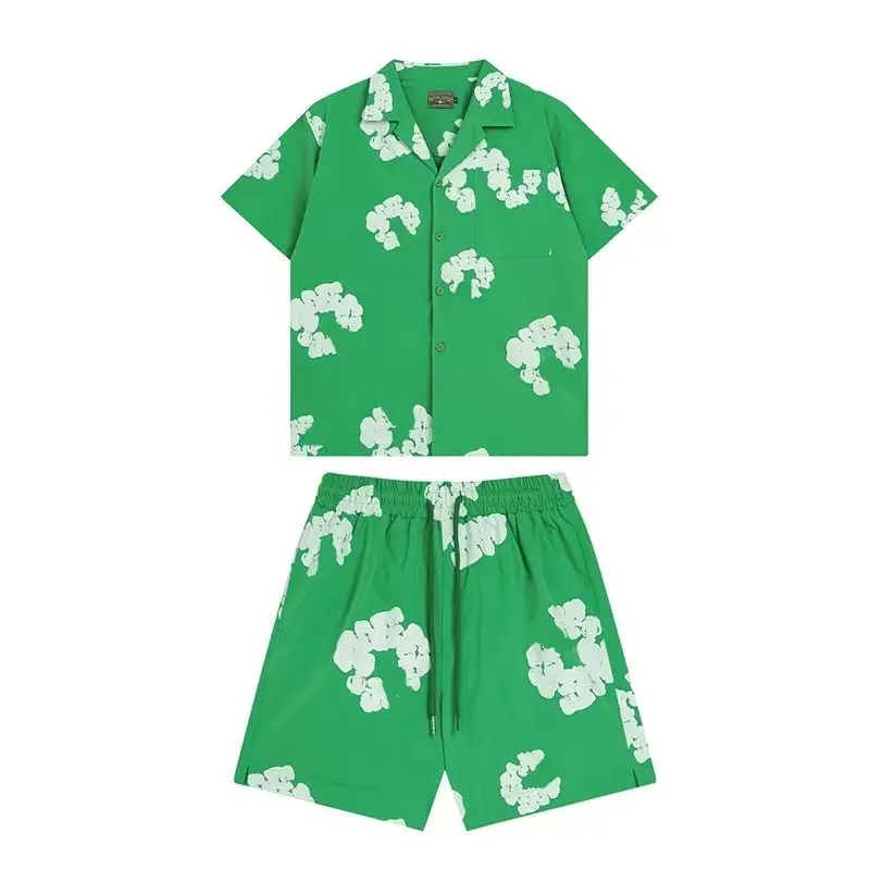 Shirt Set Green [White Wreath]