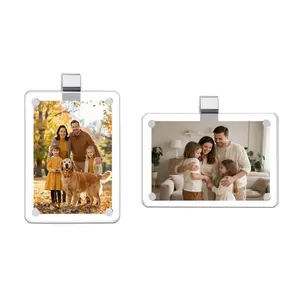 1/2Pcs Car Picture Holder for Sun Visor Magnetic 2.36"x3.5" Clear Acrylic Photo Clip Horizontal Vertical Display Perfect for Polaroid Go Instax Mini Drive Safe Gift
