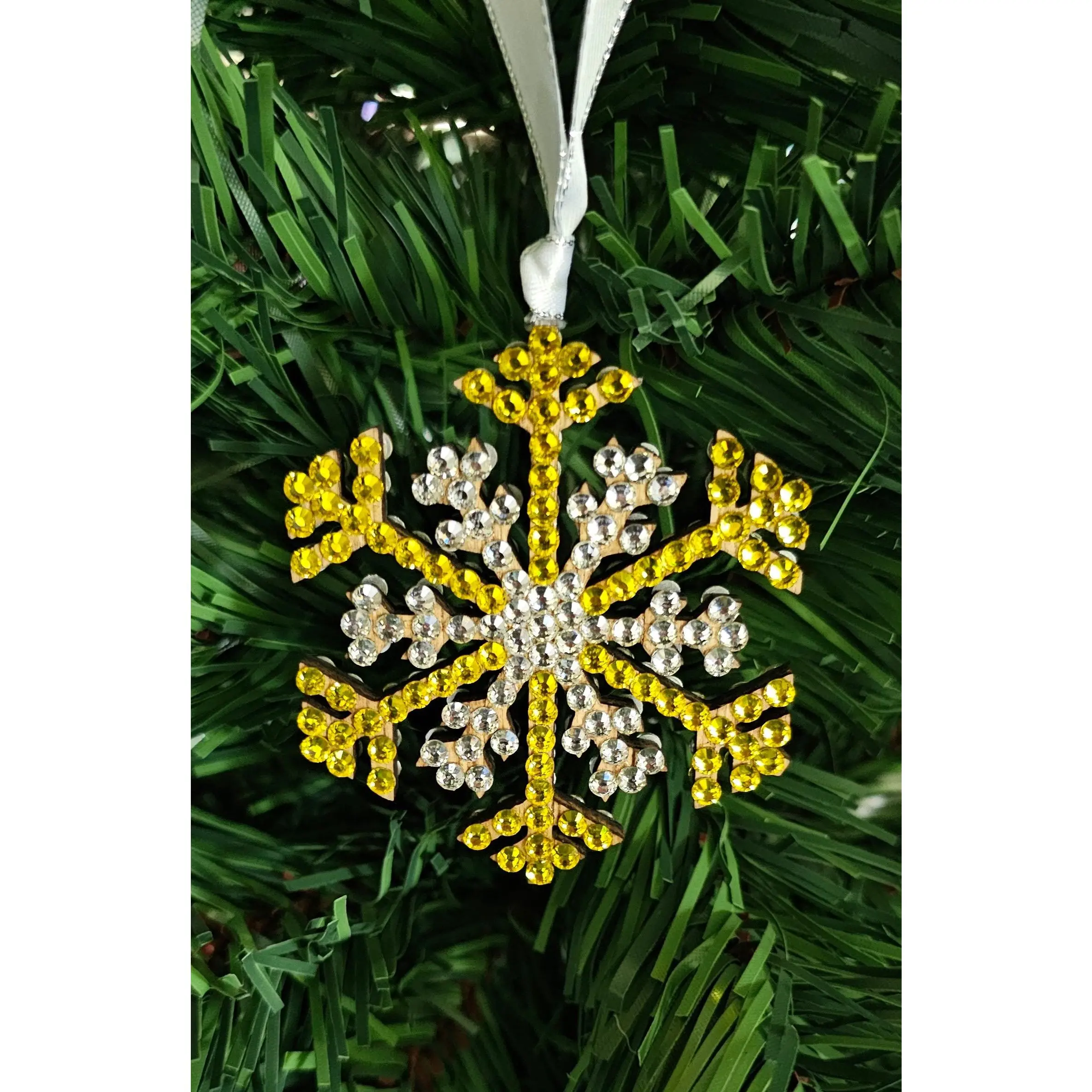 Rhinestone Snowflake Ornaments - Gold, Silver, White, etc