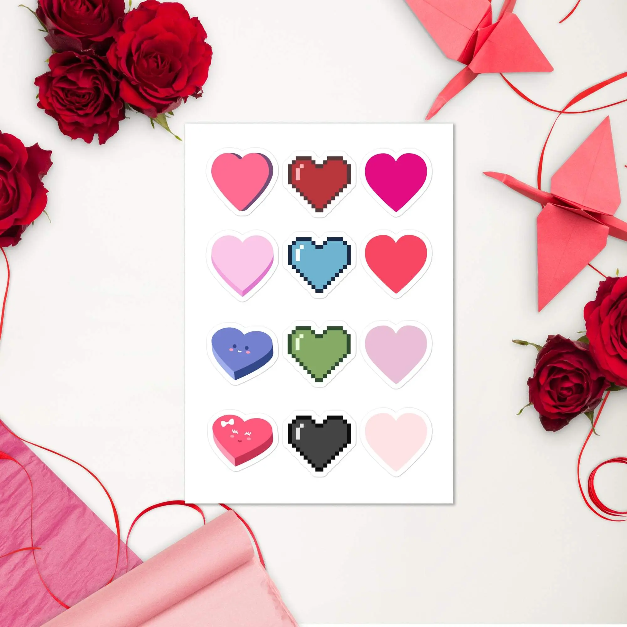 Heart Design Valentine's Day Sticker sheet
