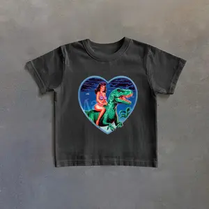 Retro Dinosaur Graphic Baby Tee, Vintage Jurassic Tshirt, 90s Style Baby Tee, Halloween Toddler Shirt