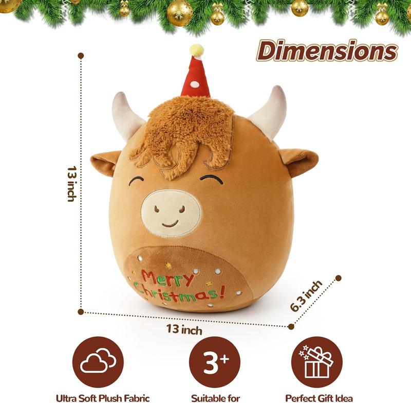 14'' Highland Cow Stuffed Animals Plush Pillows, Scottish Highland Cattle Plushies, Soft Stuffed Cow Plush Toys for Cuddle & Squish, Highland Cow Decor Highland Cow for Kid Adult