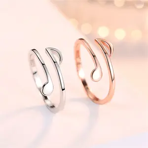 Music Note Ring for Couples Valentine's Day Matching Couples Rings Gifts Open Band Ring Fine Jewellery Stackable Ring Musical Note Ring