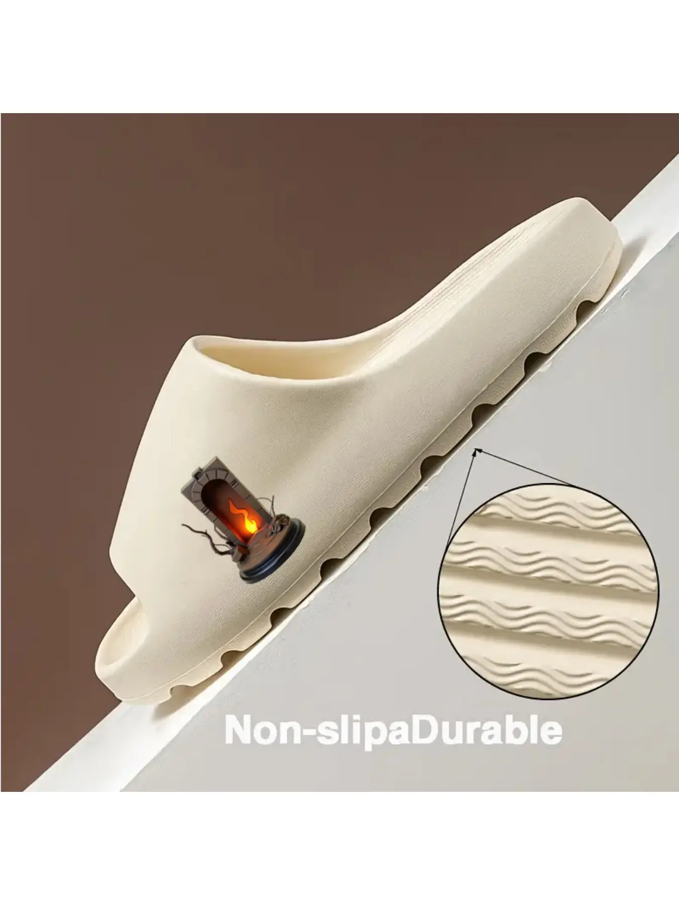 Vintage Medieval Fireplace Design Coconut Slippers Cozy Home Indoor Shoes with Warm Fire Pattern Non-slip Soft Sole Comfortable Footwear for Men Women