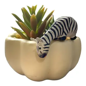 Minimal Hand-Painted Zebra Stripes 3D Carved Wood Figurine - Miniature Animal Decorative Figurine, Artistic Sculptural Shelf Décor Statue, Ideal Home Decor Gift for Home Supplies Display, Miniature Figurines, 3D Wooden Figurines