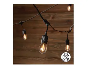 Harbor Breeze 48-ft Plug Black Outdoor String Light with 18 White LED Edison Bulbs