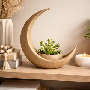 Moon Planter Crescent Moon Plant Pot, Succulent Planter, Crystal Planter, Witchy Decor, Spiritual Home Decor, Gothic Room Decor Gift