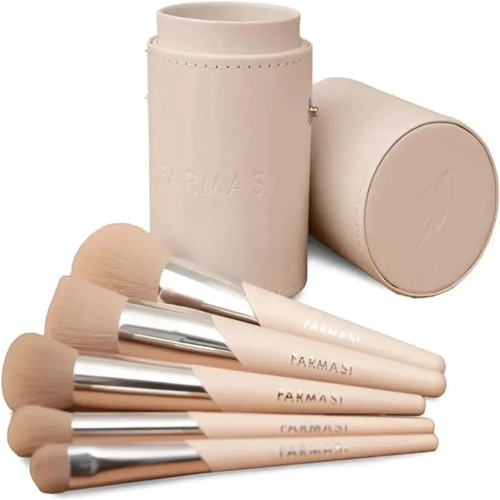 FARMASI 5 PIECE MAKEUP SOFT BRUSH SET WITH TRAVEL CASE GENUINE NEW!!!